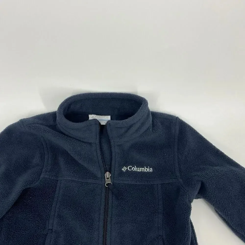 Columbia Kids Toddler Jacket Size 3T Navy Zip Up Fleece Unisex Fall Winter Layer